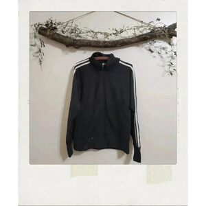 Adidas | Black White Stripe Running Mens Jacket